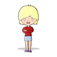 cartoon happy woman N130