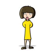 cartoon curious woman N30
