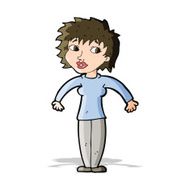 cartoon woman shrugging shoulders N227
