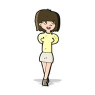 cartoon happy woman N131