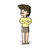cartoon annoyed woman N93