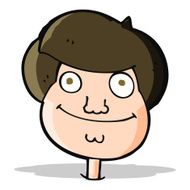 cartoon happy boy&#039;s face N9