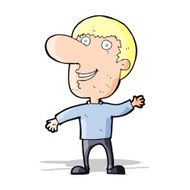 cartoon waving man N44