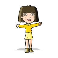 cartoon happy woman pointing N31