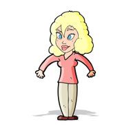 cartoon woman shrugging shoulders N228