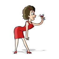 cartoon woman with drink N5