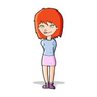 cartoon happy woman N132
