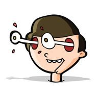 cartoon excited boy&#039;s face N5