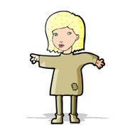 cartoon woman in patched clothing N6
