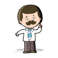 cartoon newsreader man with idea N5