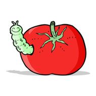 cartoon tomato with bug N5