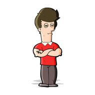 cartoon man with folded arms N17