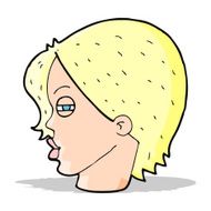 cartoon female face with narrowed eyes N4