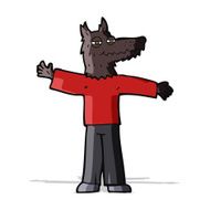 cartoon happy wolf man N9