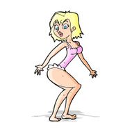 cartoon woman in lingerie N22