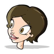 cartoon pretty female face N41