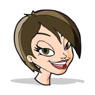 cartoon pretty female face N42