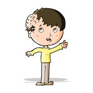 cartoon boy with growth on head N18