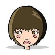 cartoon unhappy girl N9