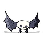 cartoon spooky skull bat N6
