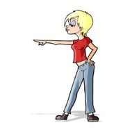 cartoon hip woman pointing N5
