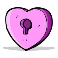 cartoon heart with keyhole N13