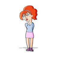 cartoon pretty girl tilting head N5
