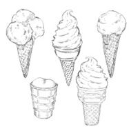 Vector Sketch Set of Ice Cream N3
