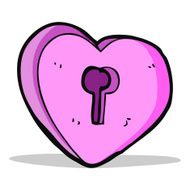 cartoon heart with keyhole N14