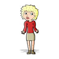 cartoon woman shrugging shoulders N230
