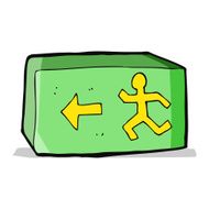 cartoon exit sign N9