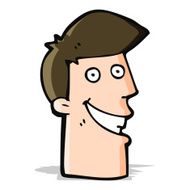 cartoon grinning man N44