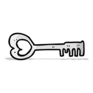 cartoon heart shaped key N10