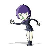cartoon vampire girl welcoming N5