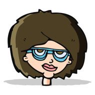 cartoon woman wearing spectacles N24