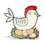 cartoon hen on eggs N5