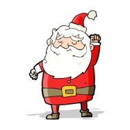 cartoon santa claus punching air N9