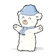 cartooon cute polar bear in hat and scarf N2