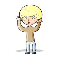 cartoon startled boy N20