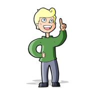 cartoon boy with great idea N5
