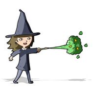 cartoon witch girl casting spell N10