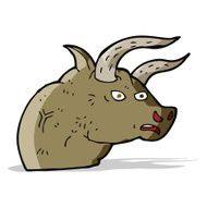 cartoon angry bull head N3