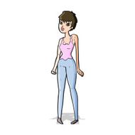 cartoon pretty woman N140