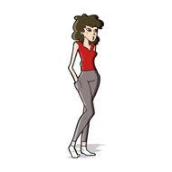 cartoon pretty woman N141