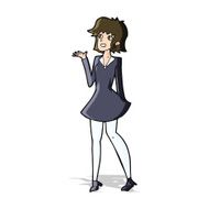 cartoon pretty woman in dress N24