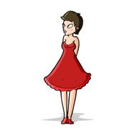 cartoon pretty woman in dress N25