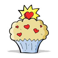 cartoon love heart cupcake N4