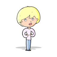 cartoon woman making Who Me? gesture N23