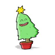 cartoon dancing christmas tree N9
