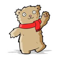 cartoon teddy bear wearing scarf N10